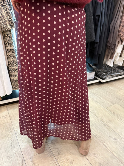 Jupe Noéline soie bordeaux