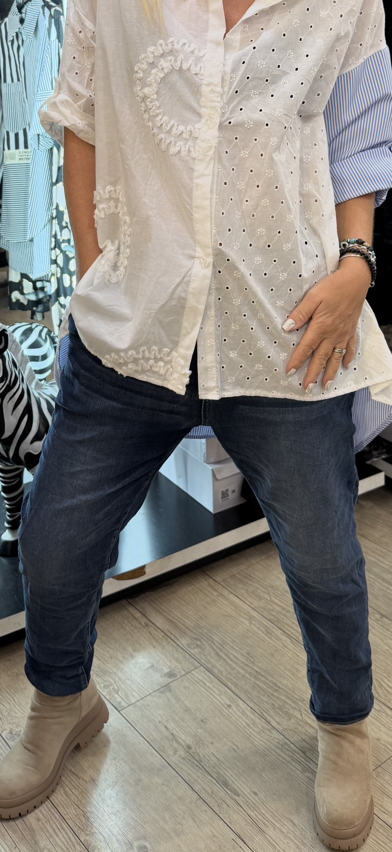 Jean ceinture zèbre