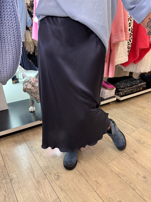 Jupe satinée marine