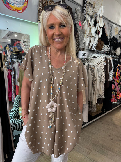 Tunique pois beige