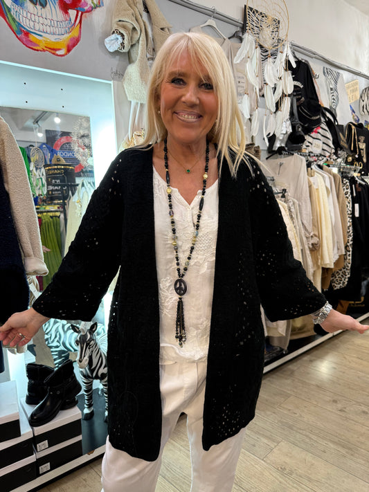 Veste crochet noir