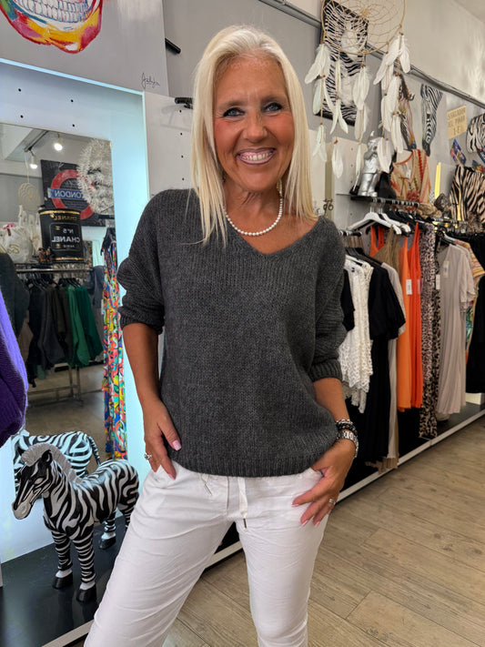 Pull chouchou gris