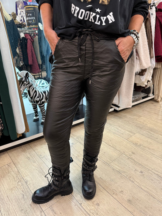 Pantalon simili noir