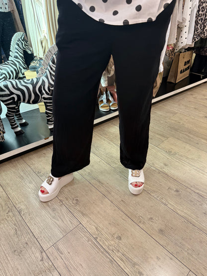 Pantalon polo gaze de Coton noir