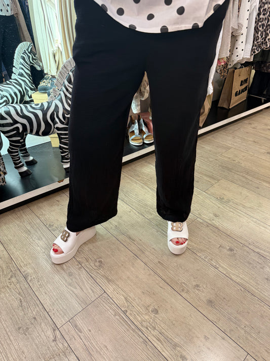 Pantalon polo gaze de Coton noir