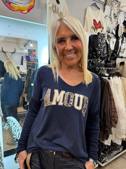 Pull amour marine