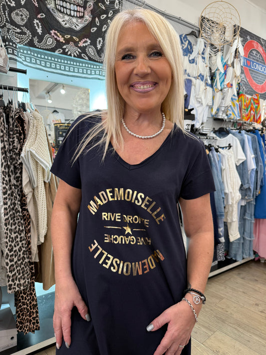 Robe t shirt mademoiselle marine