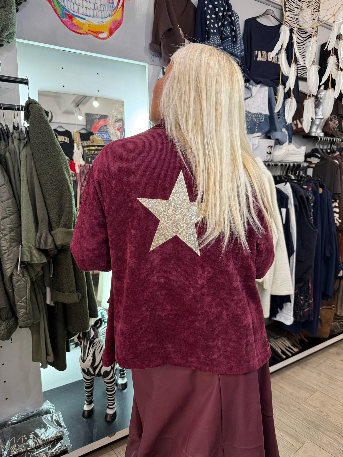 Veste étoile bordeaux