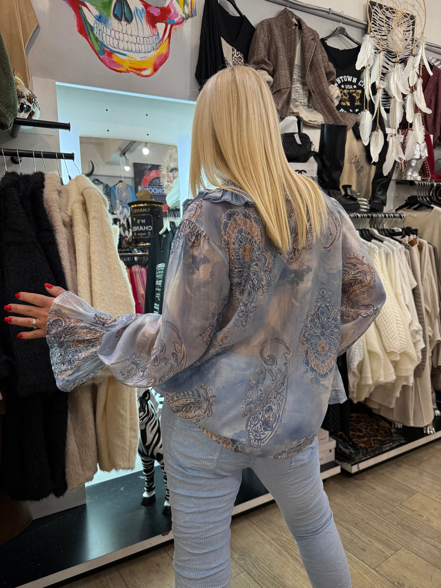 Tunique froufrou ciel