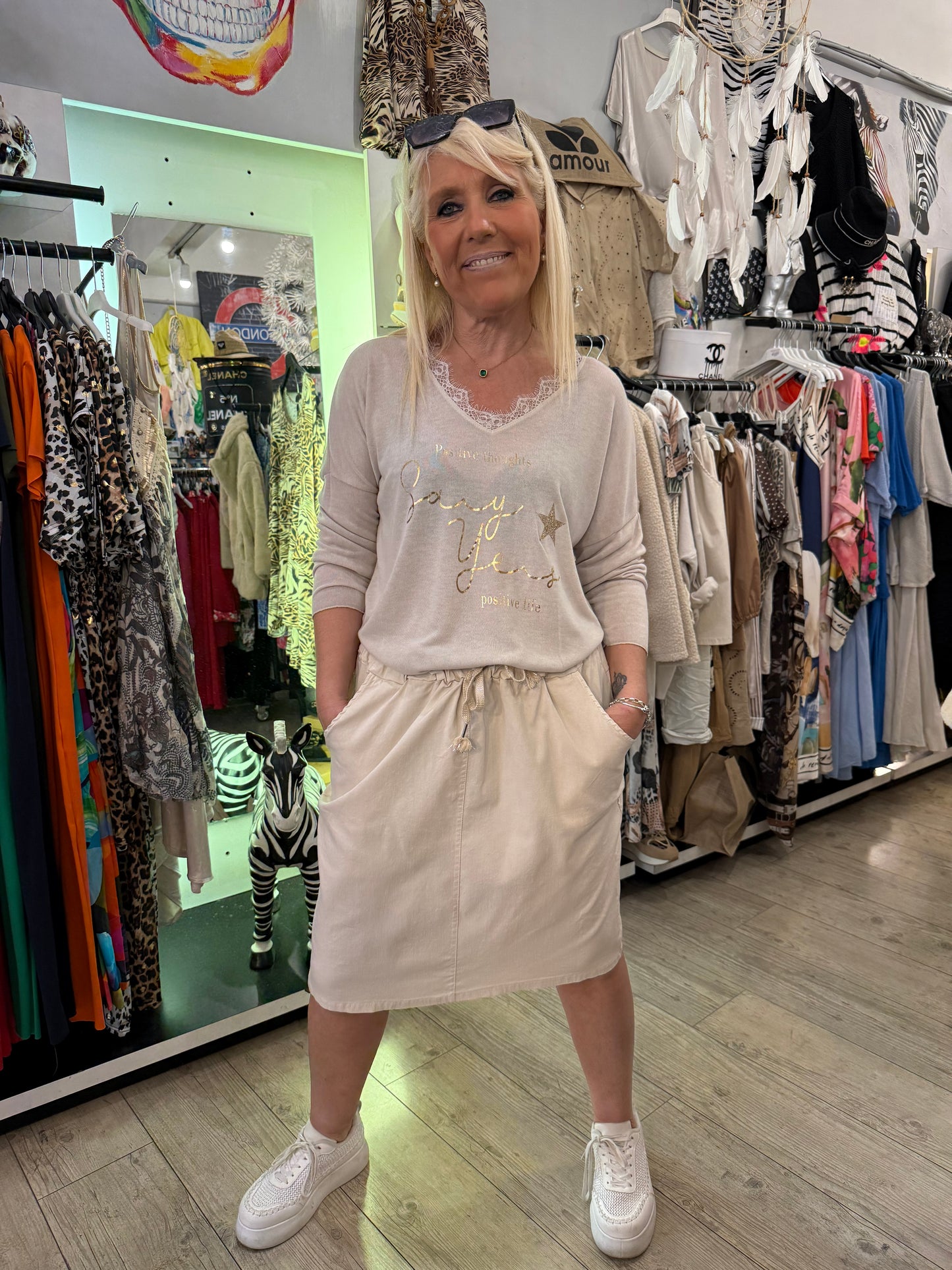 Jupe magique gde taille beige