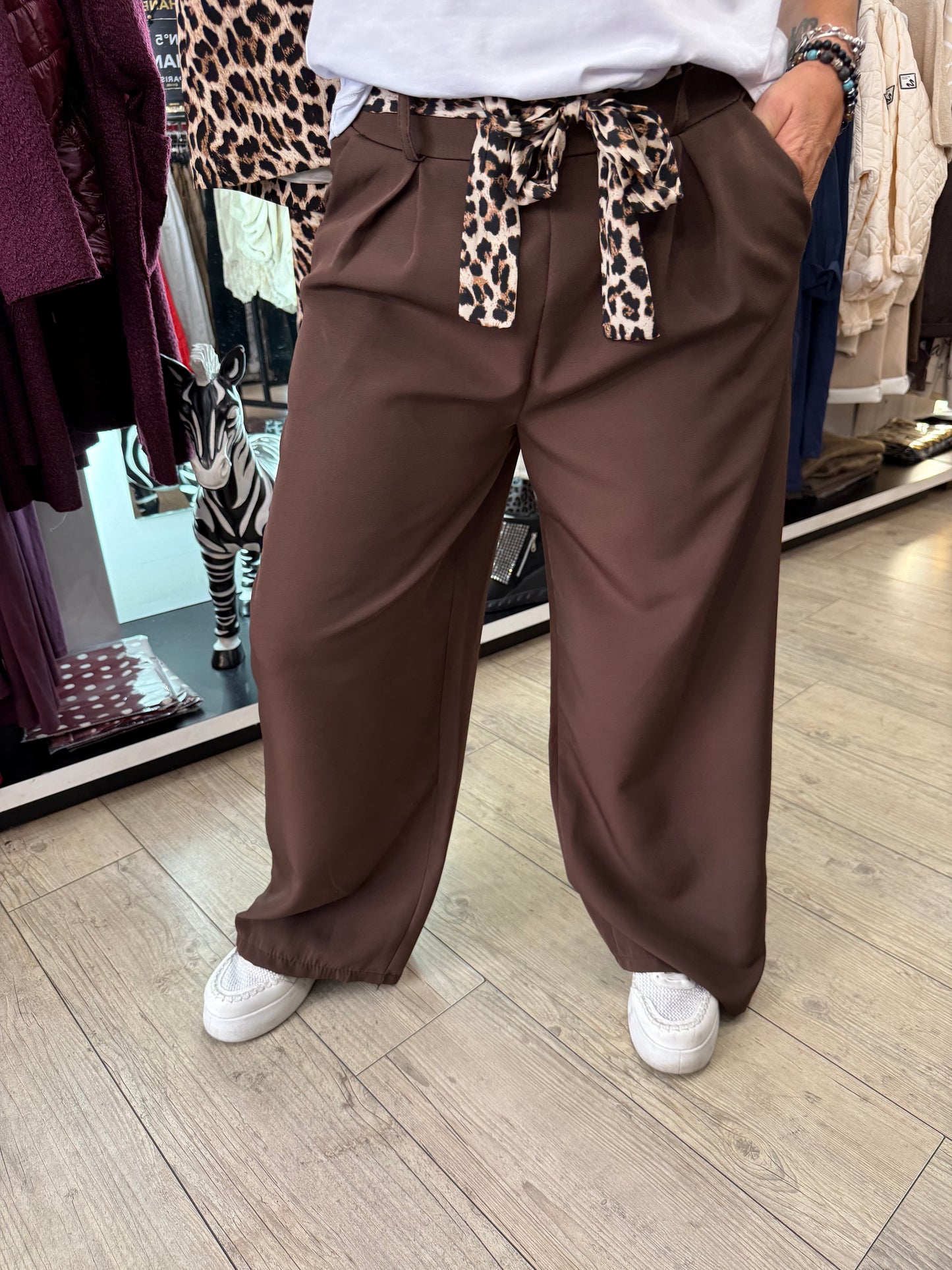 Pantalon palazzo choco