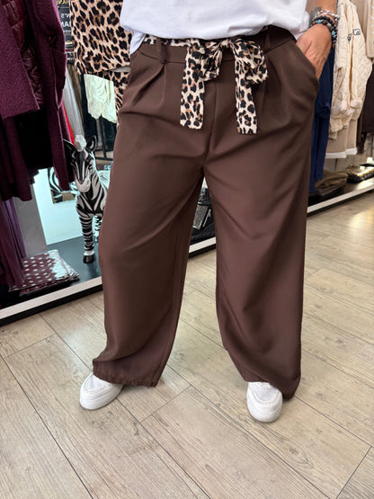 Pantalon palazzo choco