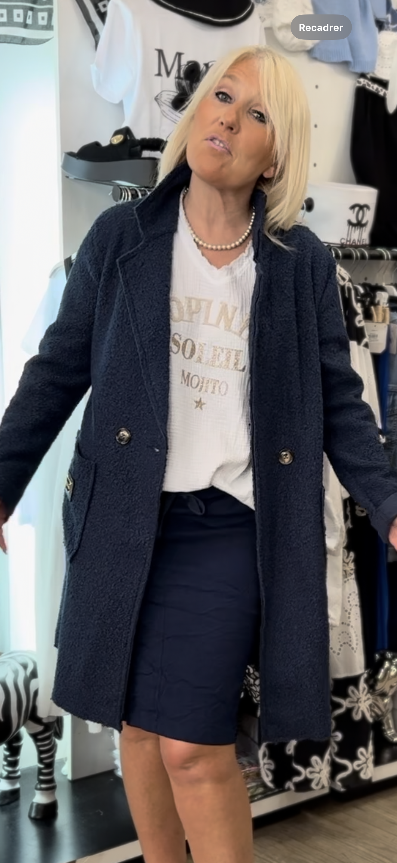 Manteau bouclette marine