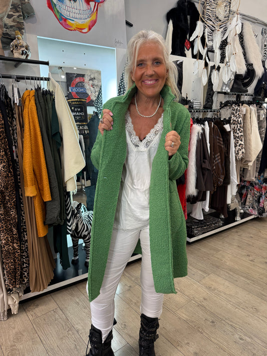 Manteau bouclette vert