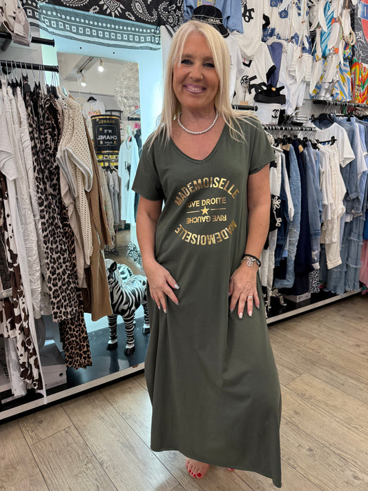 Robe t shirt mademoiselle kaki