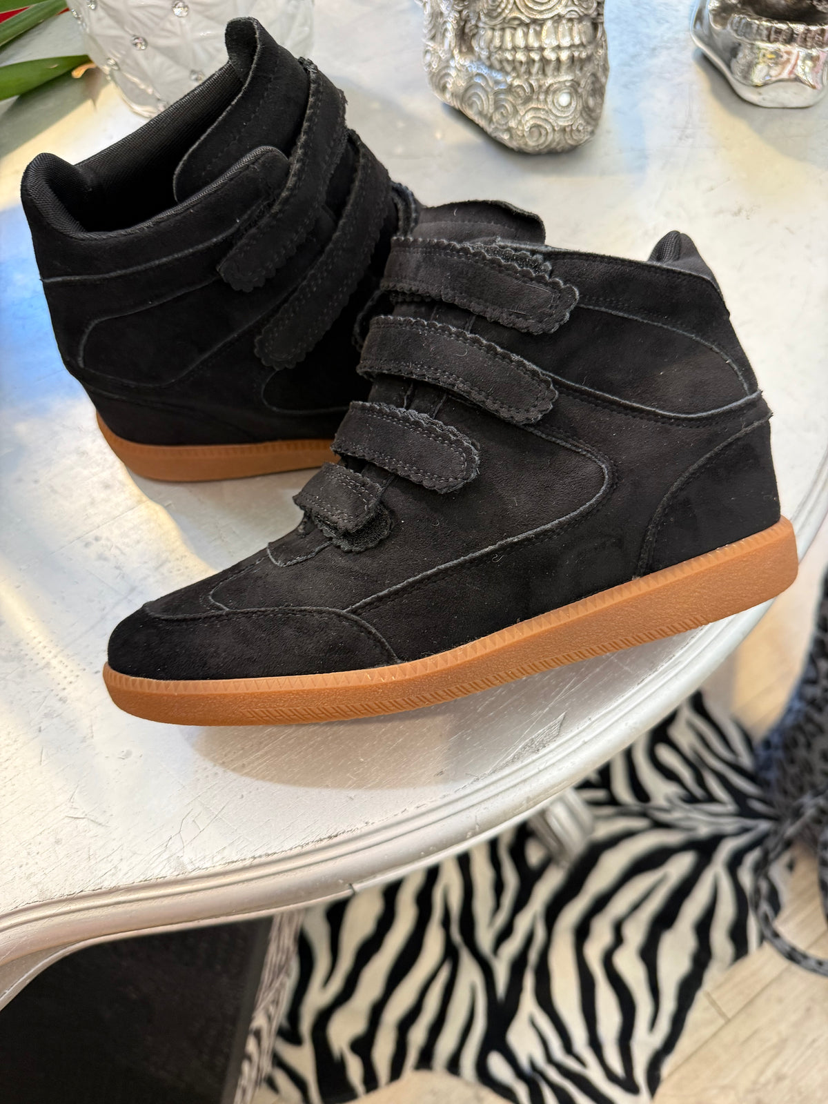 Baskets compensées noires