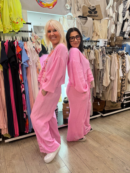 Tunique + pantalon Clara rose
