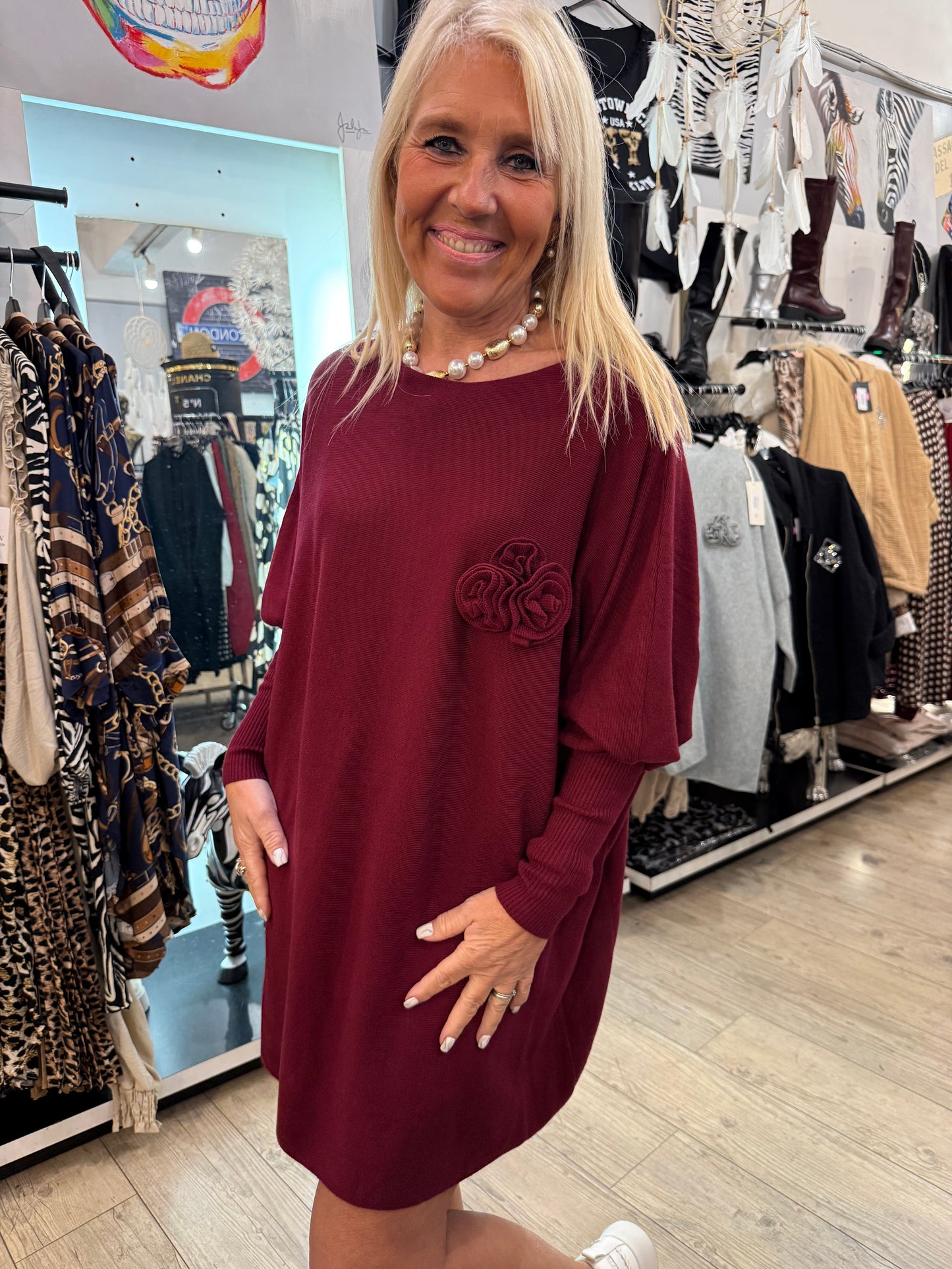 Robe Flowers bordeaux