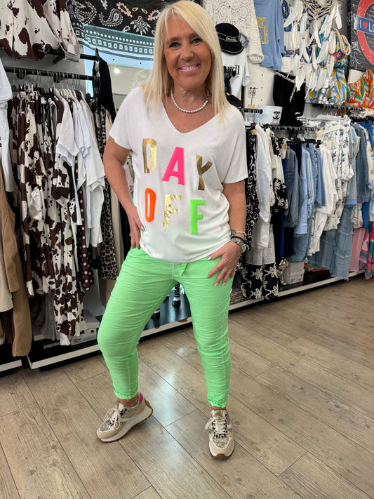 Pantalon magique fluo vert