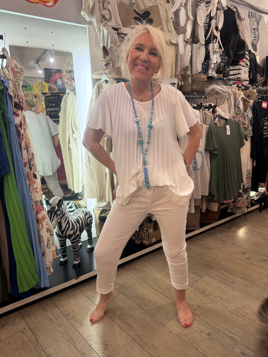 Tunique plissée blanche