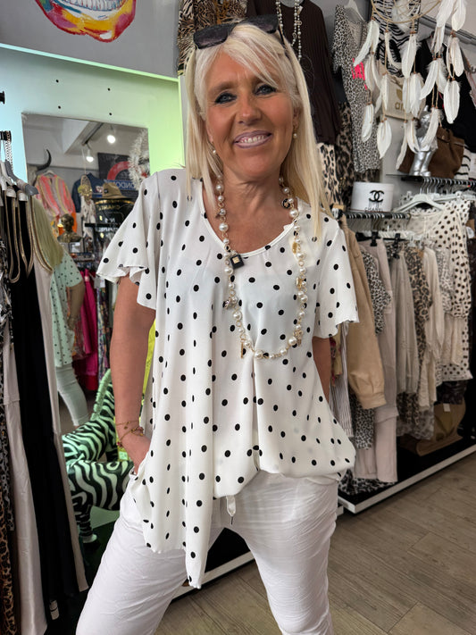 Tunique pois blanche