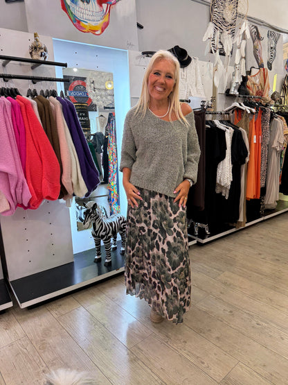 Pull bouclette kaki