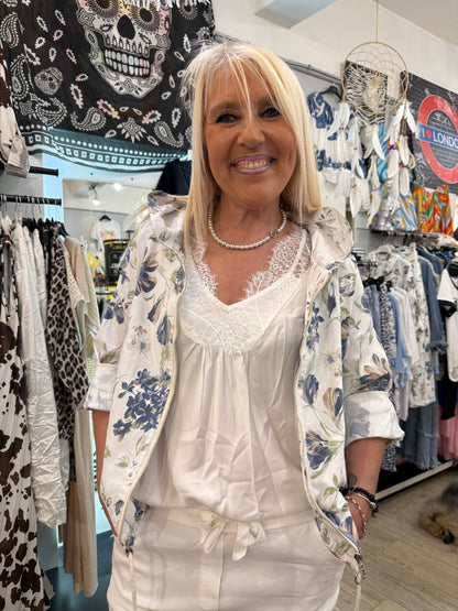 Veste Flora bleue