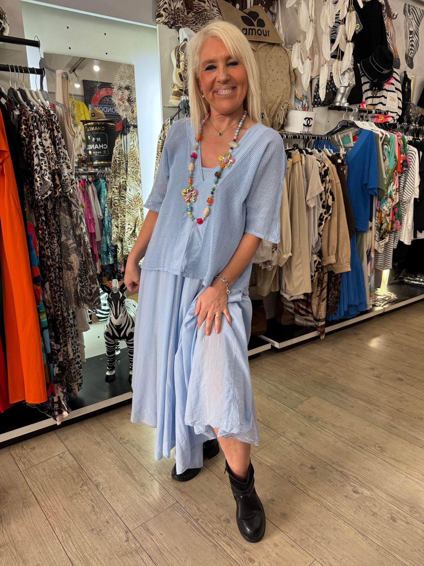 Robe églantine ciel +filet