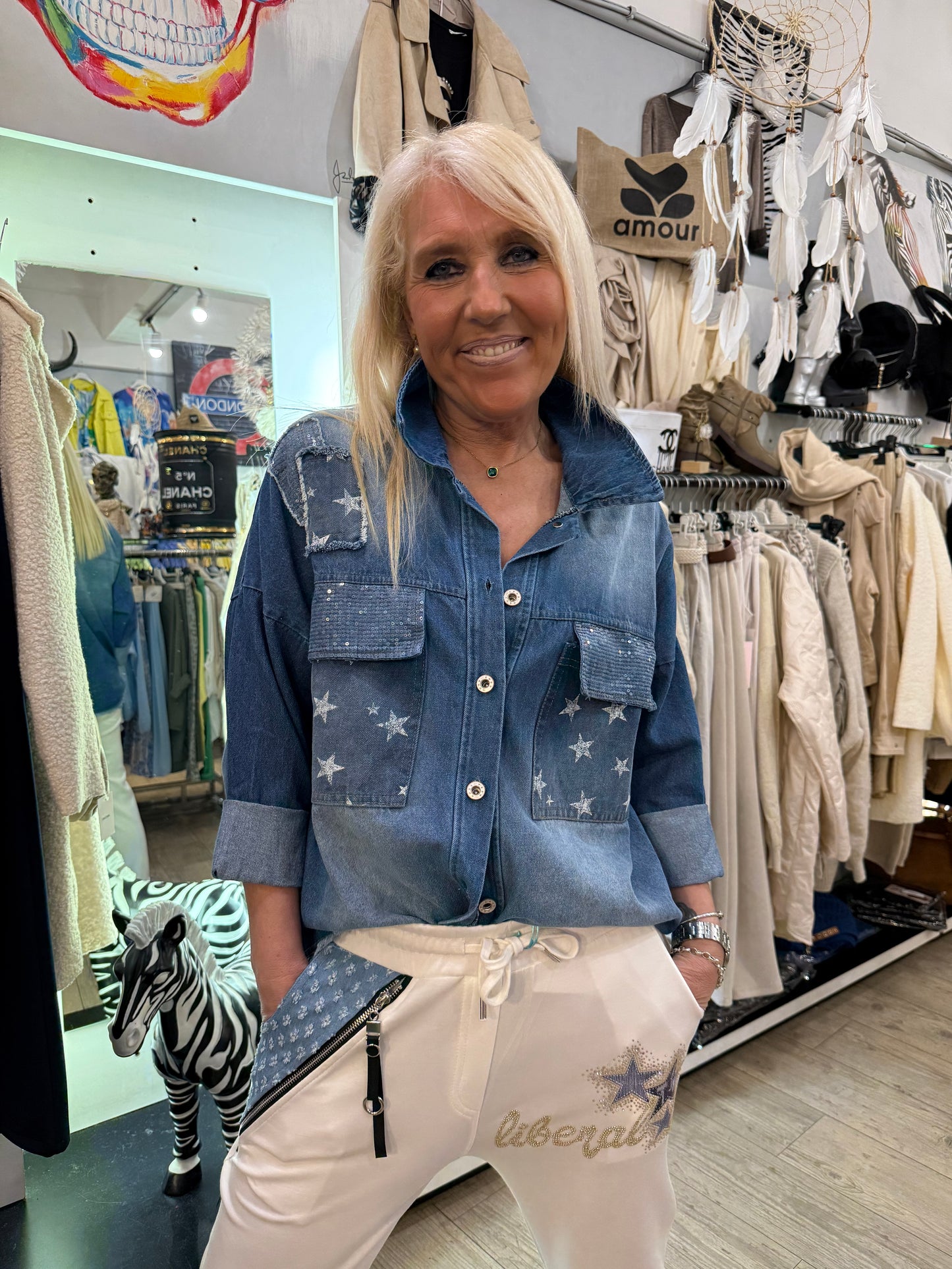 Chemise sequins délavée