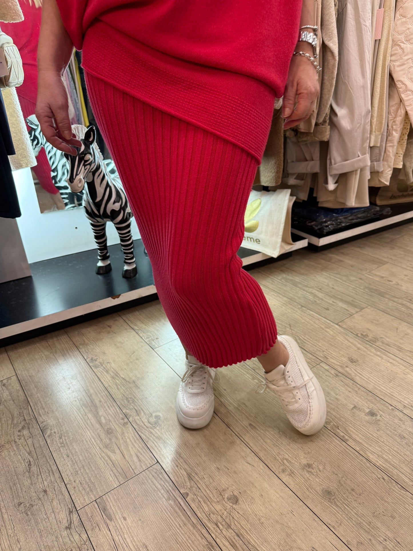 Jupe crayon rouge