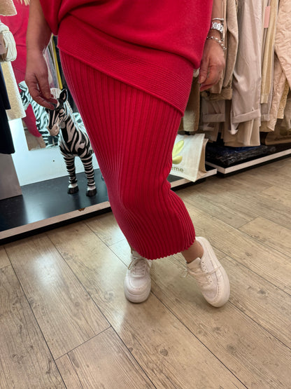 Jupe crayon rouge