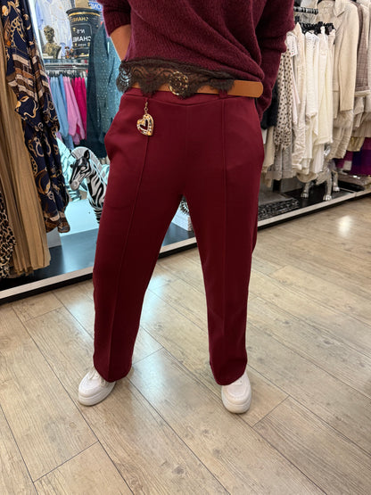 Pantalon couronne bordeaux