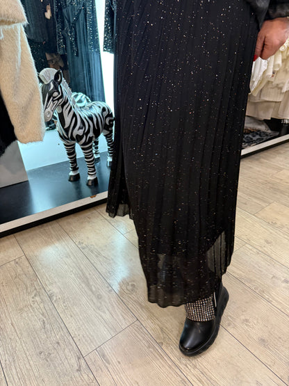Jupe noir pailletée argent
