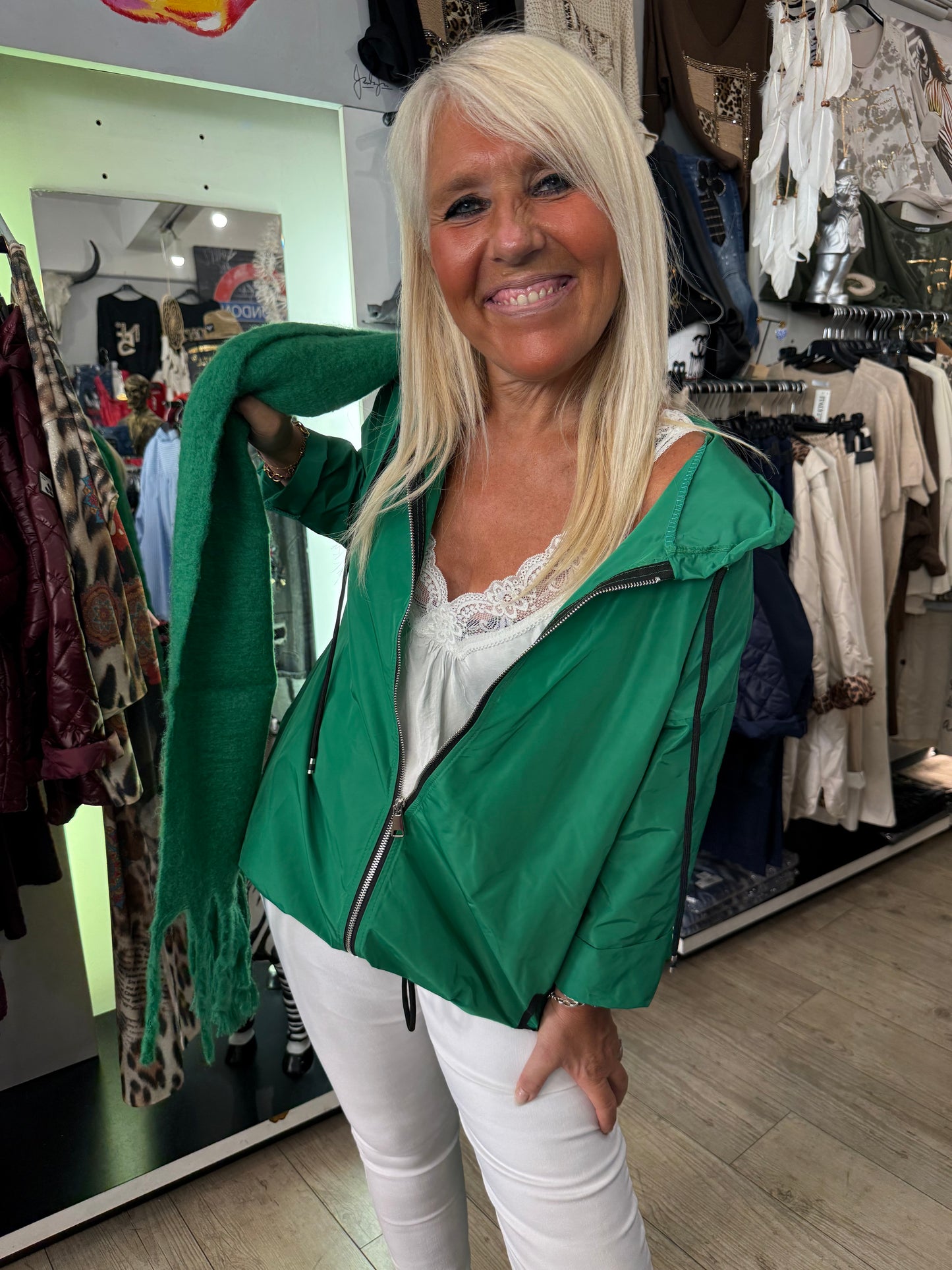 Veste coup de vent vert