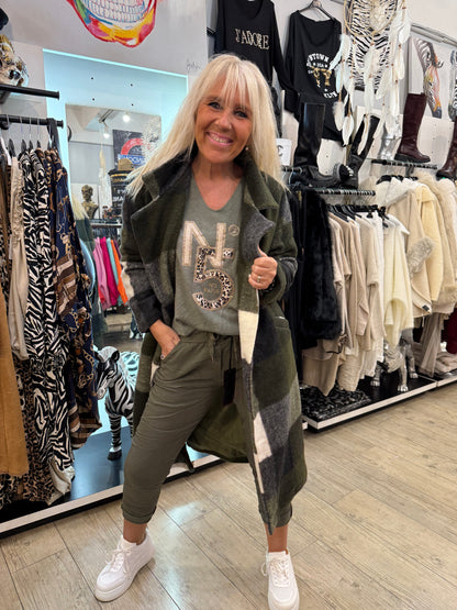 Manteau écossais kaki