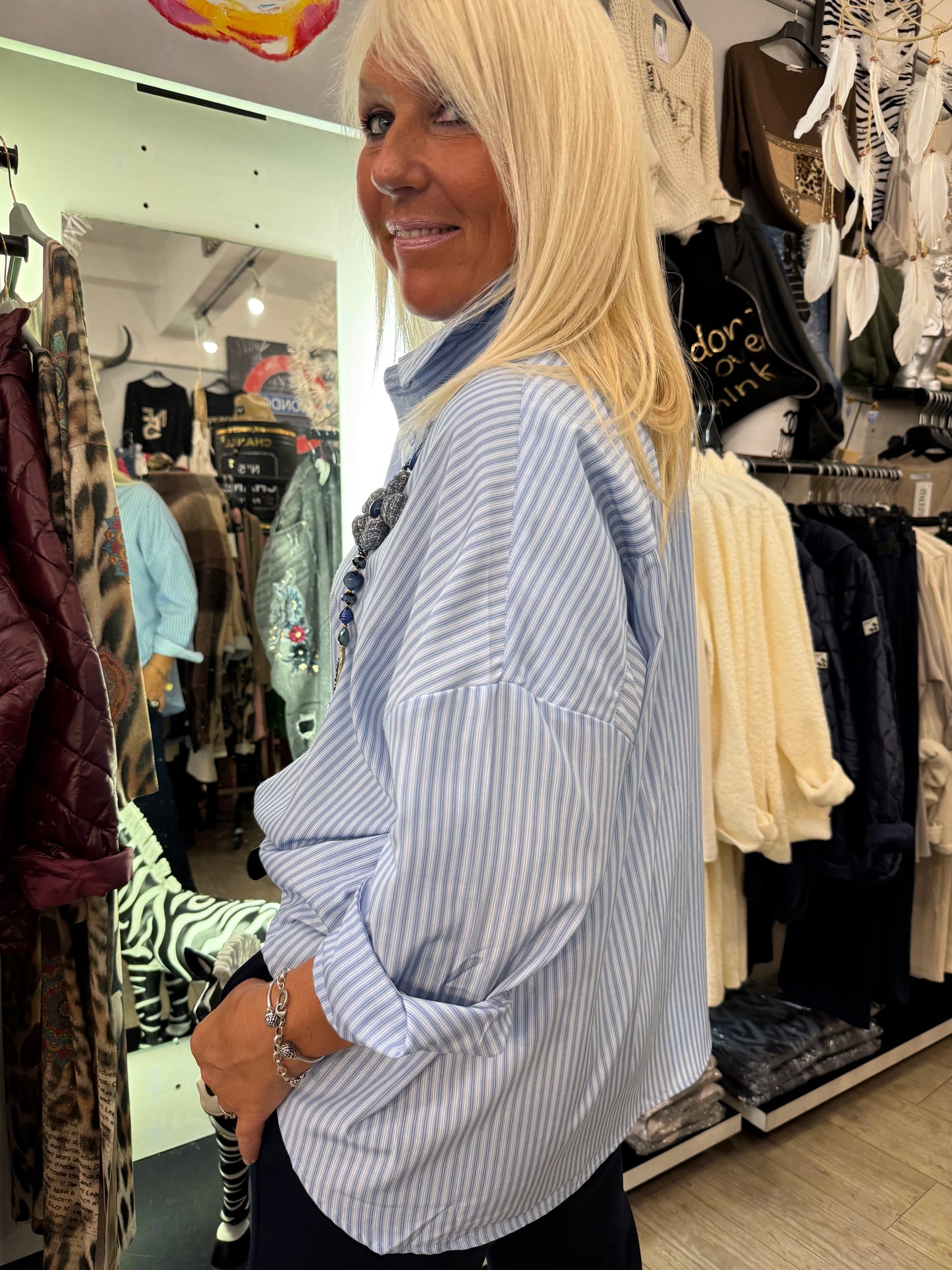 Chemise rayée ciel