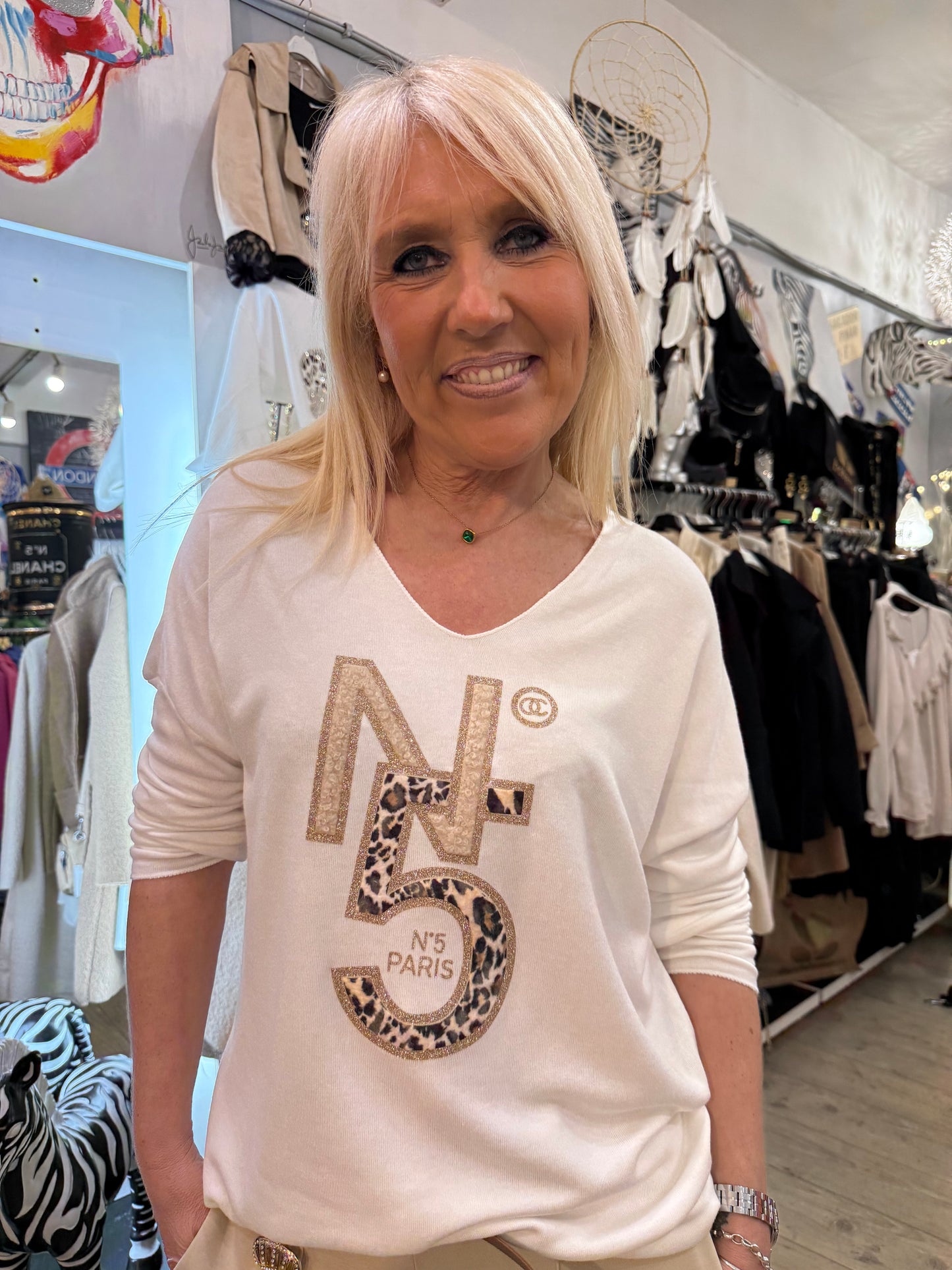 Pull 5 blanc