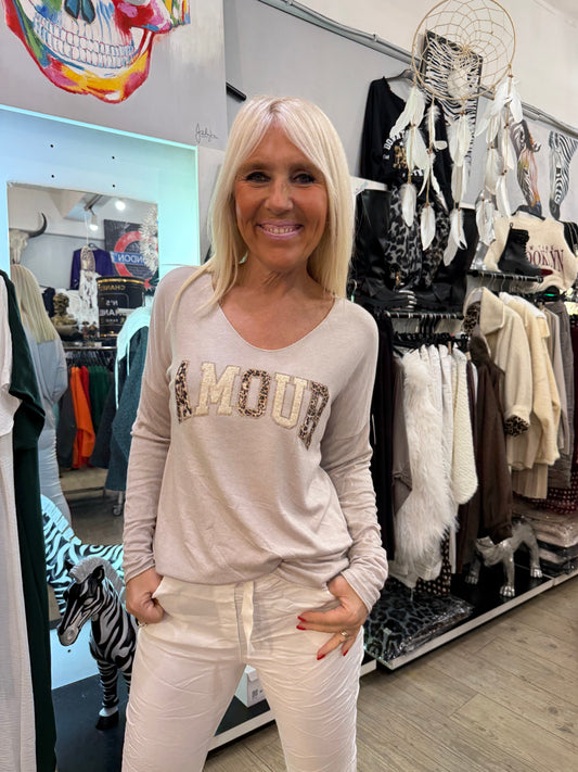 Pull amour beige