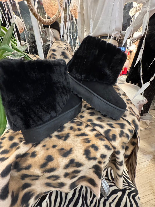 Boots noires fourrees