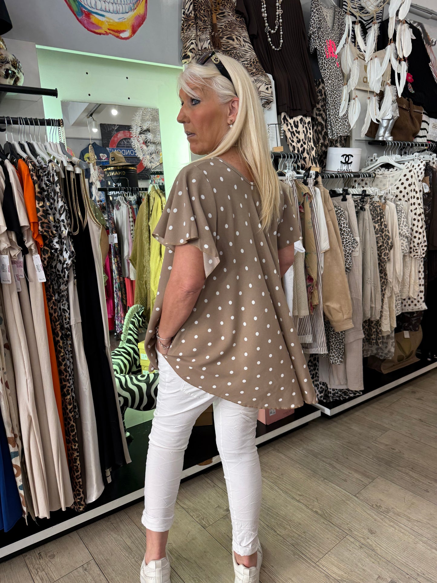 Tunique pois beige