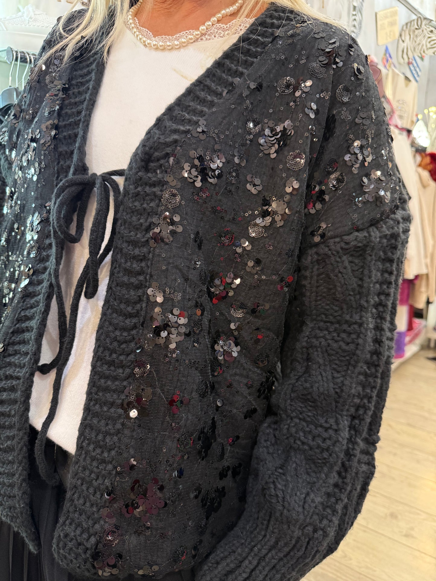 Gilet noir paillettes