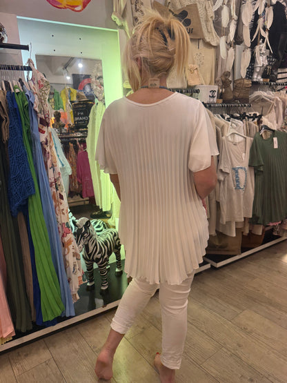 Tunique plissée blanche