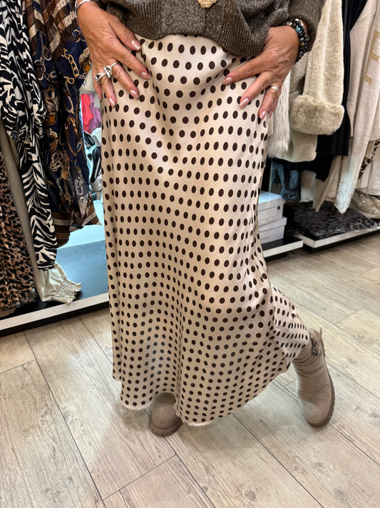 Jupe Noéline soie beige
