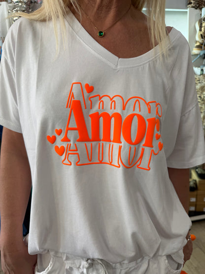 T shirt amour orange