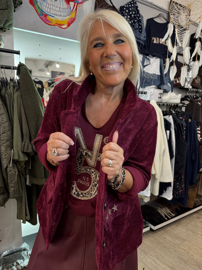 Veste étoile bordeaux