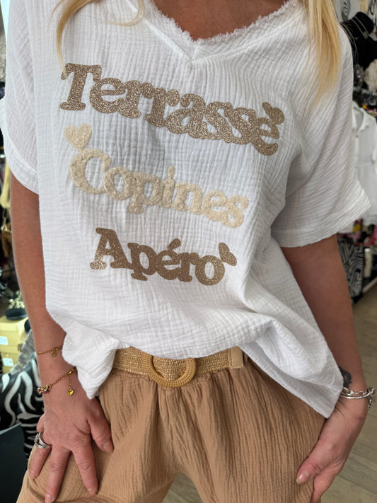 T shirt terrasse copine