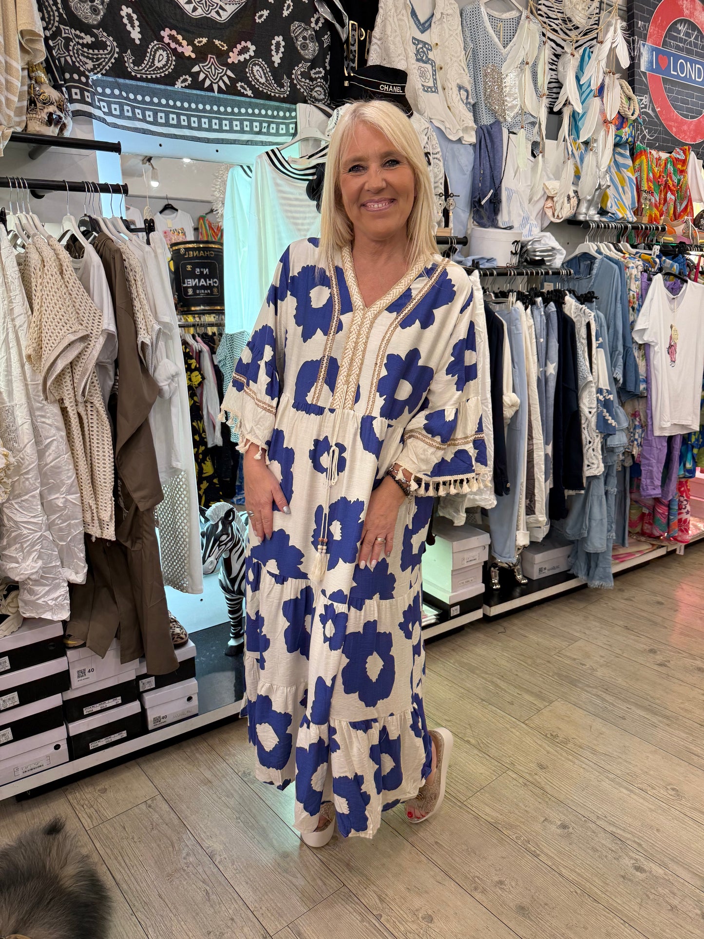 Robe tartan bleu