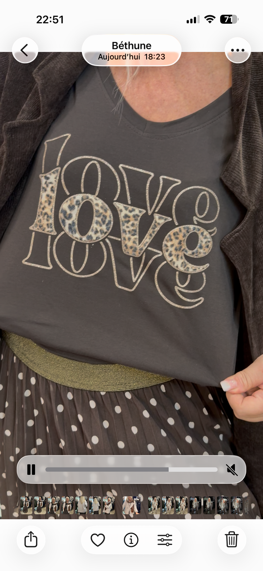 T shirt love  chocolat