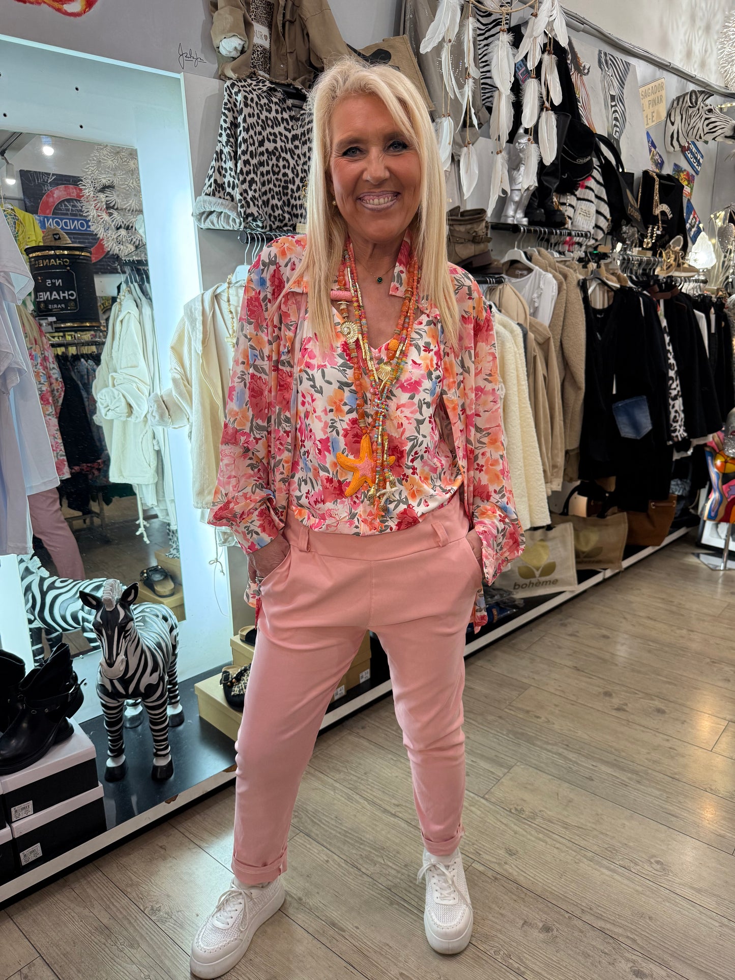 Pantalon ceinture Léo rose GT