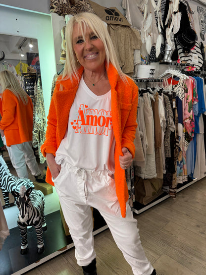 T shirt amour orange